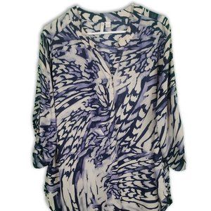 White and Blue Tunic (Plus Size)